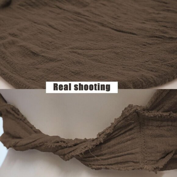 ⚡Women's Dark Brown Crop Tank Boho Open Back Cross Wrap Swim Cover Up Top - Picture 6 of 7